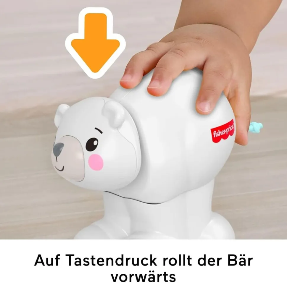 Mattel JDL63 - Fisher-Price - Krabbelspaß Eisbär zum Hinterherkrabbeln – Aktivitätsfahrzeug