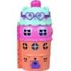 Mattel JFT91 - Polly Pocket - Gelateria-Haus Spielset, Mikropuppen & 25+ Teile, 4 Etagen, Konfetti-Funktion