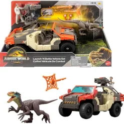 Mattel JGB59 - Jurassic World - Die Wiedergeburt - Spielset, Fahrzeug, Spielfiguren, Launch´n Battle Fahrzeugset