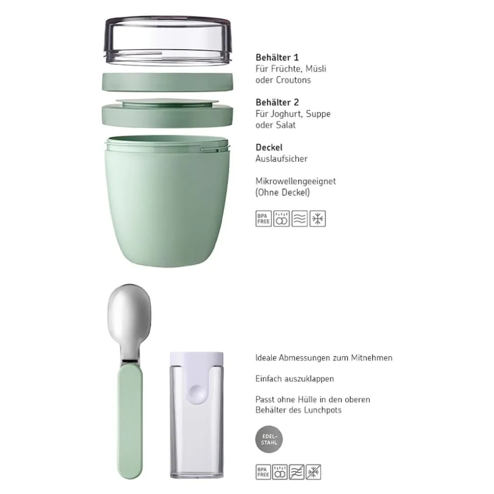 Mepal Lunchpot + Faltbarer Löffel Ellipse 500 + 200 ml