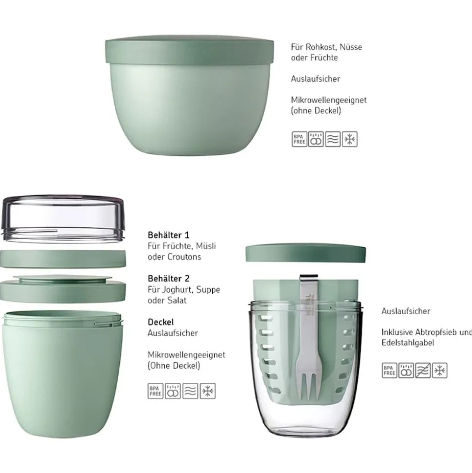 Mepal Lunchpot, Fruitpot und Snackpot Ellipse 3er Set