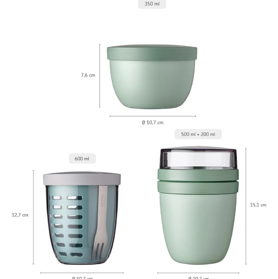 Mepal Lunchpot, Fruitpot und Snackpot Ellipse 3er Set