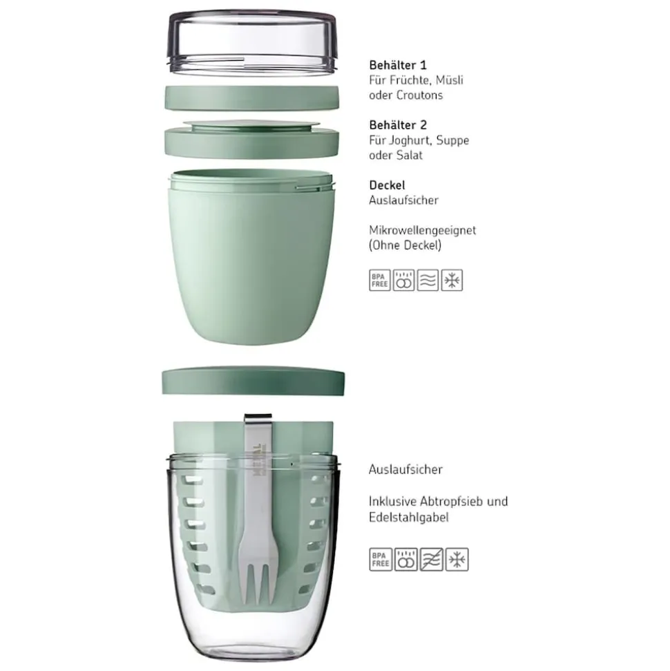 Mepal Lunchpot mit Fruitpot Ellipse 2er Set