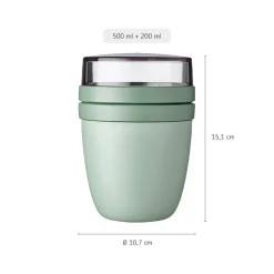 Mepal Lunchpots Nordic Black & Nordic Sage Ellipse ø 10.7 cm 2er Set