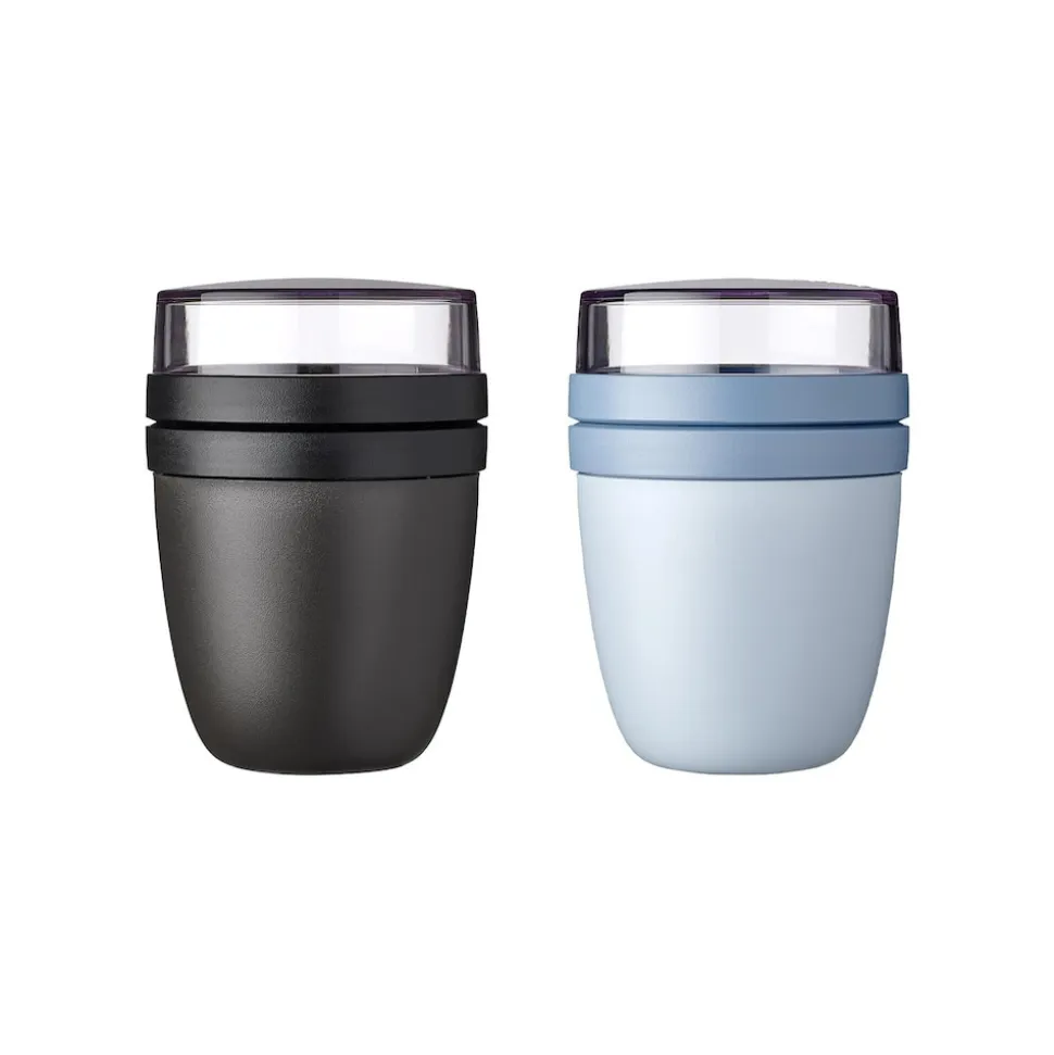 Mepal Lunchpots Nordic Black & Nordic Sage Ellipse ø 10.7 cm 2er Set