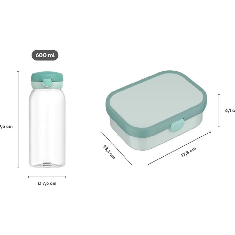 Mepal Lunchset (Flasche mit Klappdeckel) Campus 600 ml + 750 ml 2er Set
