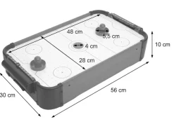 Mini Air Hockey MCW-J10, Tischspiel Lufthockey inklusive Zubehör, Holz 56x30x10cm
