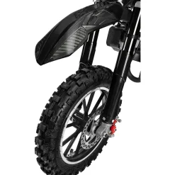 Mini-Crossbike Delta, Benzin-Motorrad, Pocketbike, Dirtbike, 49 ccm, bis zu 40 km/h, Scheibenbremsen (Schwarz)