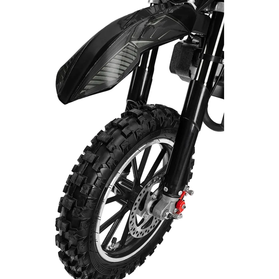 Mini-Crossbike Delta, Benzin-Motorrad, Pocketbike, Dirtbike, 49 ccm, bis zu 40 km/h, Scheibenbremsen (Schwarz)