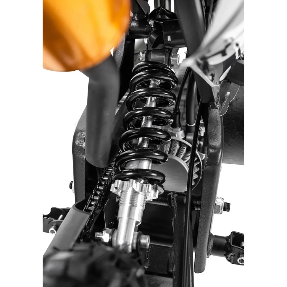Mini-Crossbike Delta, Benzin-Motorrad, Pocketbike, Dirtbike, 49 ccm, bis zu 40 km/h, Scheibenbremsen (Schwarz)