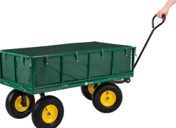 Miweba Bollerwagen MB-700, Transportwagen mit 700 kg Traglast, klappbar, Doppelachse, Stahlrahmen (Grün)