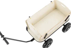 Miweba Holz-Bollerwagen Canvas, mit Dach, deichselgeführte Lenkachse, 180 kg, Profilreifen, Stahl