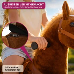 Miweba Pony Amadeus, Large, Spielpferd zum Reiten, ab 5 Jahren, integrierte Lenkung