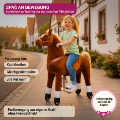 Miweba Pony Amadeus, Large, Spielpferd zum Reiten, ab 5 Jahren, integrierte Lenkung