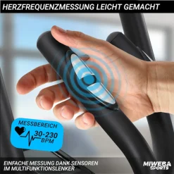 Miweba Sports Crosstrainer MC500, Pulsmessung, Transportrollen