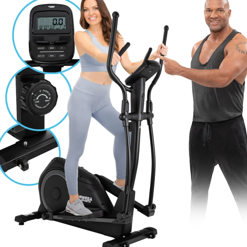 Miweba Sports Crosstrainer MC500, Pulsmessung, Transportrollen
