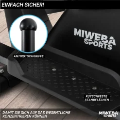 Miweba Sports Crosstrainer MC500, Pulsmessung, Transportrollen