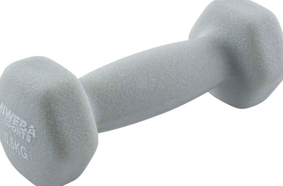 Miweba Sports Gymnastikhanteln 2er-Set NKH100, bodenschonend, 0,5-10 kg, Anti-Rutsch-Oberfläche (Grau, 2x 0,5 Kg)