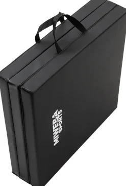 Miweba Sports Gymnastikmatte GM100, faltbar, rutschfest, Turnmatte für zuhause, Tragegriffe, PVC (Schwarz)