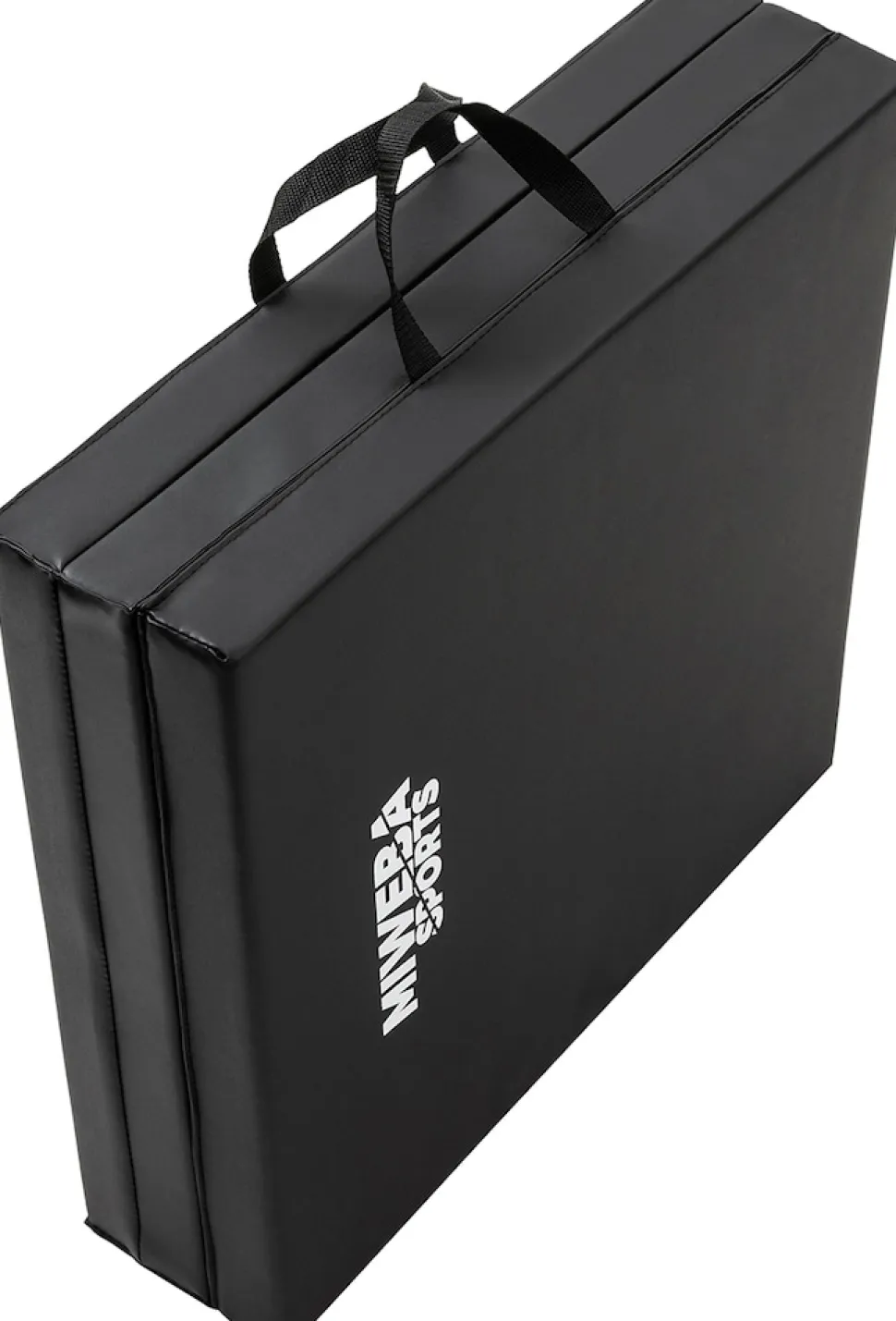 Miweba Sports Gymnastikmatte GM100, faltbar, rutschfest, Turnmatte für zuhause, Tragegriffe, PVC (Schwarz)