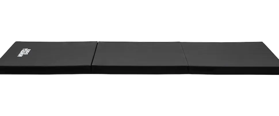 Miweba Sports Gymnastikmatte GM100, faltbar, rutschfest, Turnmatte für zuhause, Tragegriffe, PVC (Schwarz)