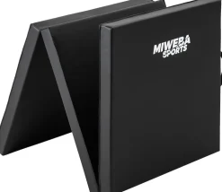 Miweba Sports Gymnastikmatte GM100, faltbar, rutschfest, Turnmatte für zuhause, Tragegriffe, PVC (Schwarz)