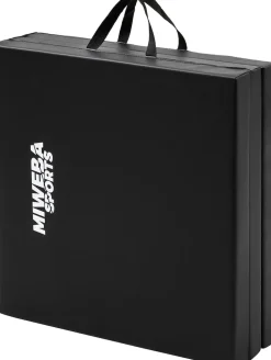 Miweba Sports Gymnastikmatte GM100, faltbar, rutschfest, Turnmatte für zuhause, Tragegriffe, PVC (Schwarz)