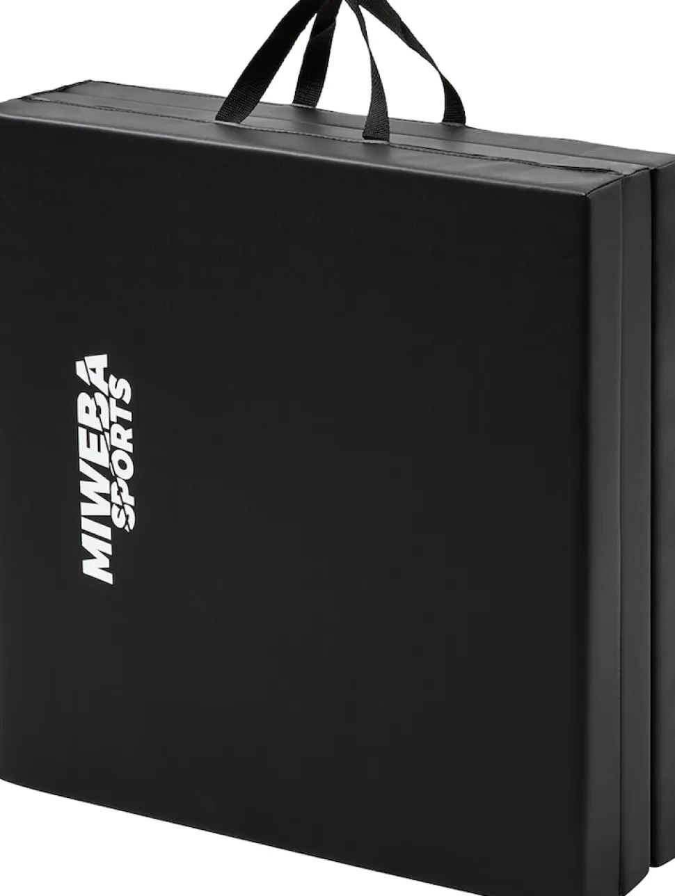 Miweba Sports Gymnastikmatte GM100, faltbar, rutschfest, Turnmatte für zuhause, Tragegriffe, PVC (Schwarz)
