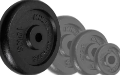 Miweba Sports Hantelscheiben HSG100, 2x 10 kg Hantel-Gewichte, passend für Ø 30mm, Set, Gusseisen