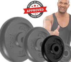 Miweba Sports Hantelscheiben HSG25, 4x 2,5 kg Hantel-Gewichte, passend für Ø 30mm, Set, Gusseisen