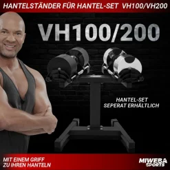 Miweba Sports Hantelständer für verstellbare Kurzhanteln VH100/VH200, Stahl, stabile Hantelablage