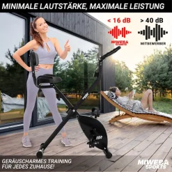 Miweba Sports Indoor-Cycle MX100 PRO mit Rückenlehne und ErgoGrip Griffen, klappbar (Pro, Schwarz/Grau)