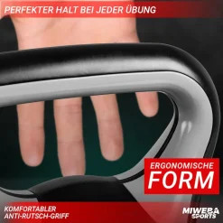Miweba Sports Kettlebell KB200, Kunststoff-Kugelhantel, 4-12 kg, Anti-Rutsch-Griff, Hartgummifüße (4,0 kg)