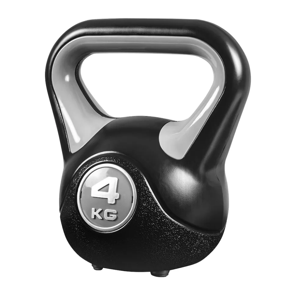 Miweba Sports Kettlebell KB200, Kunststoff-Kugelhantel, 4-12 kg, Anti-Rutsch-Griff, Hartgummifüße (4,0 kg)