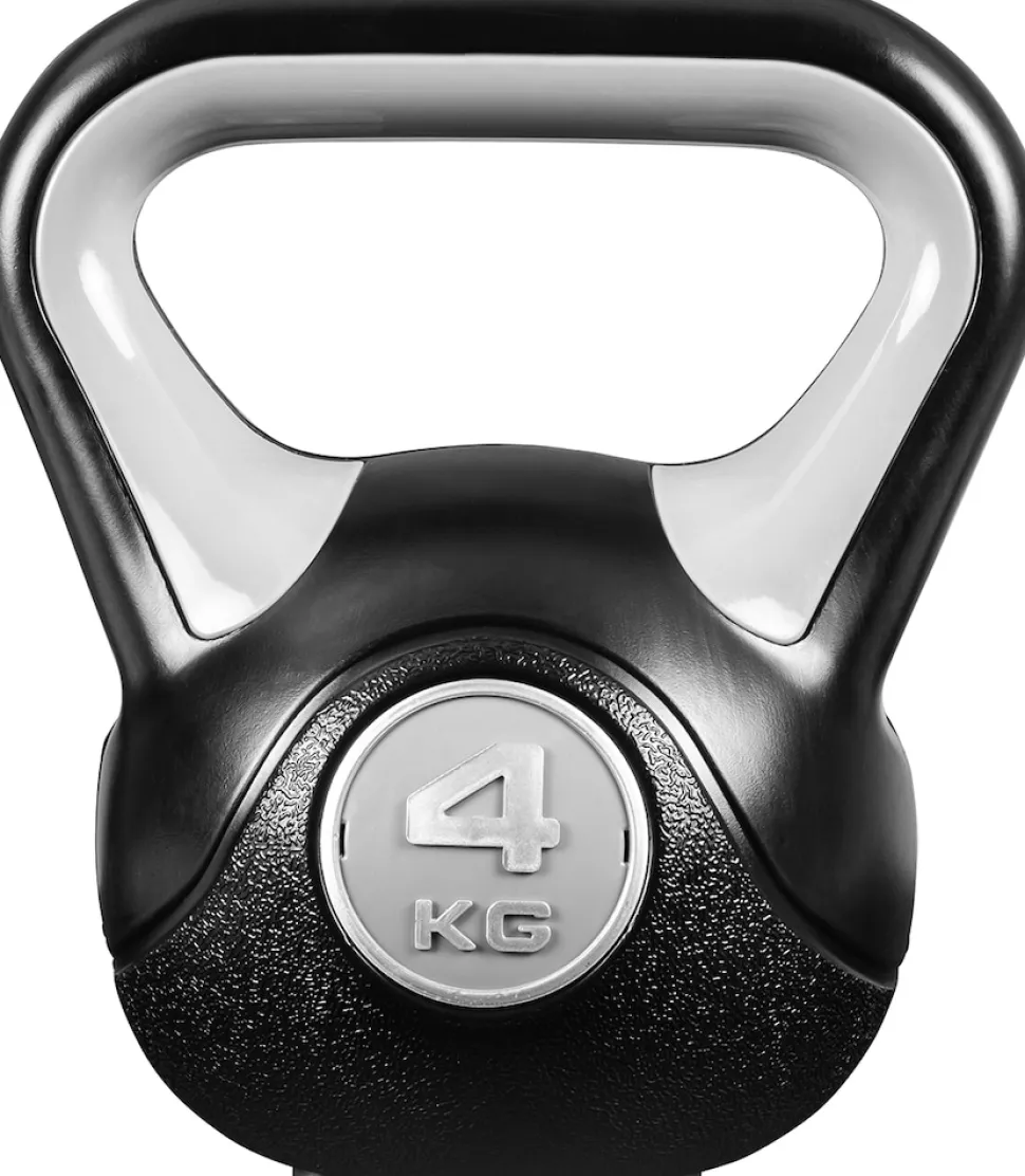 Miweba Sports Kettlebell KB200, Kunststoff-Kugelhantel, 4-12 kg, Anti-Rutsch-Griff, Hartgummifüße (4,0 kg)