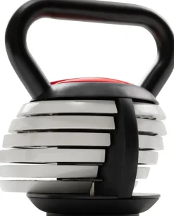 Miweba Sports Kettlebell KB300, verstellbar, 3,4-18 kg, 6 Gewichtscheiben, Easy-Lock-Mechanismus