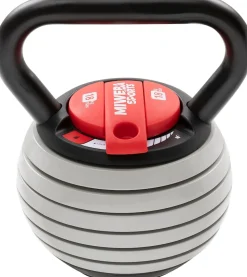 Miweba Sports Kettlebell KB300, verstellbar, 3,4-18 kg, 6 Gewichtscheiben, Easy-Lock-Mechanismus