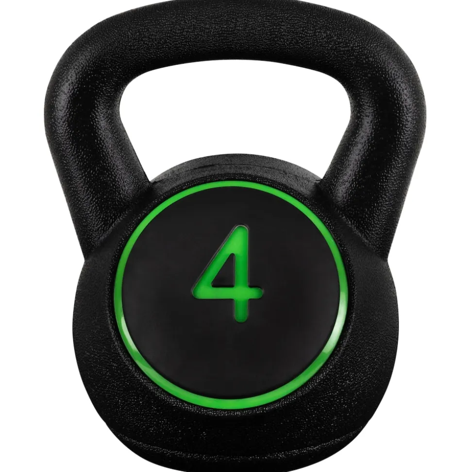 Miweba Sports Kettlebell-Set, 2-7 kg, Kettlebell-Ablage, Kugelhantel Indoor und Outdoor, Betonfüllung (2 - 8 kg)