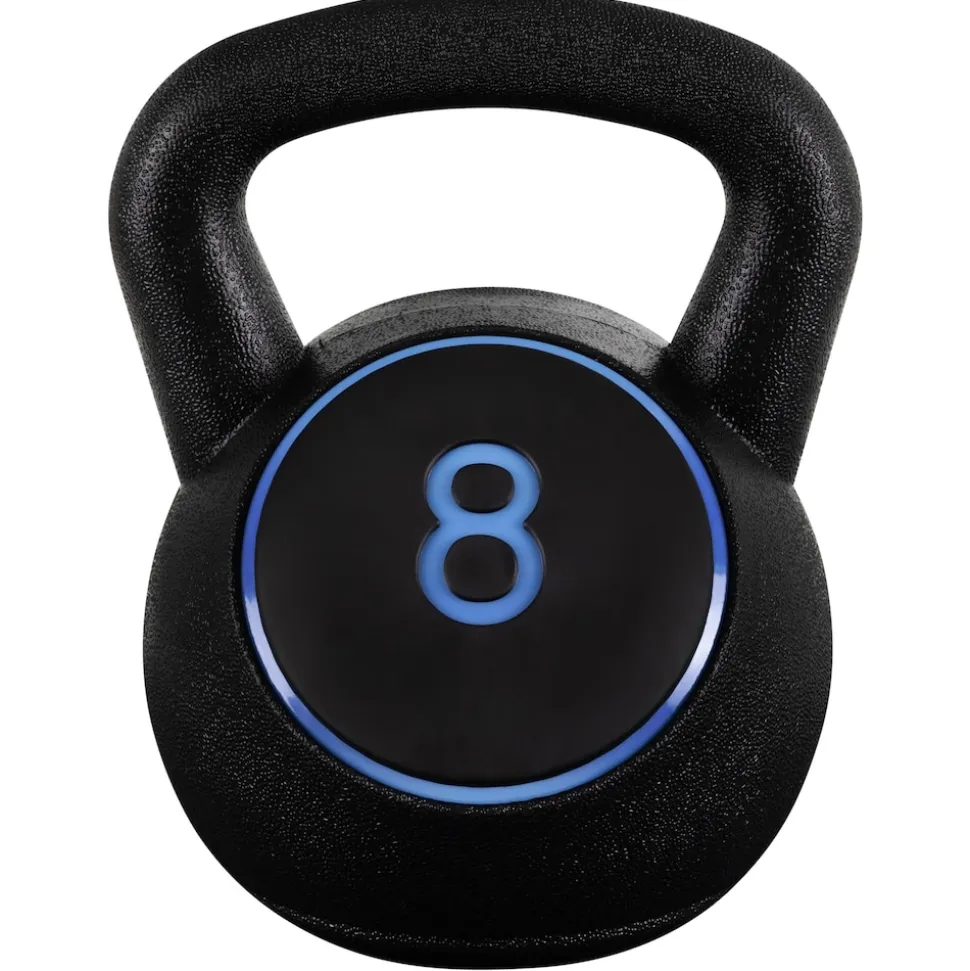 Miweba Sports Kettlebell-Set, 2-7 kg, Kettlebell-Ablage, Kugelhantel Indoor und Outdoor, Betonfüllung (2 - 8 kg)