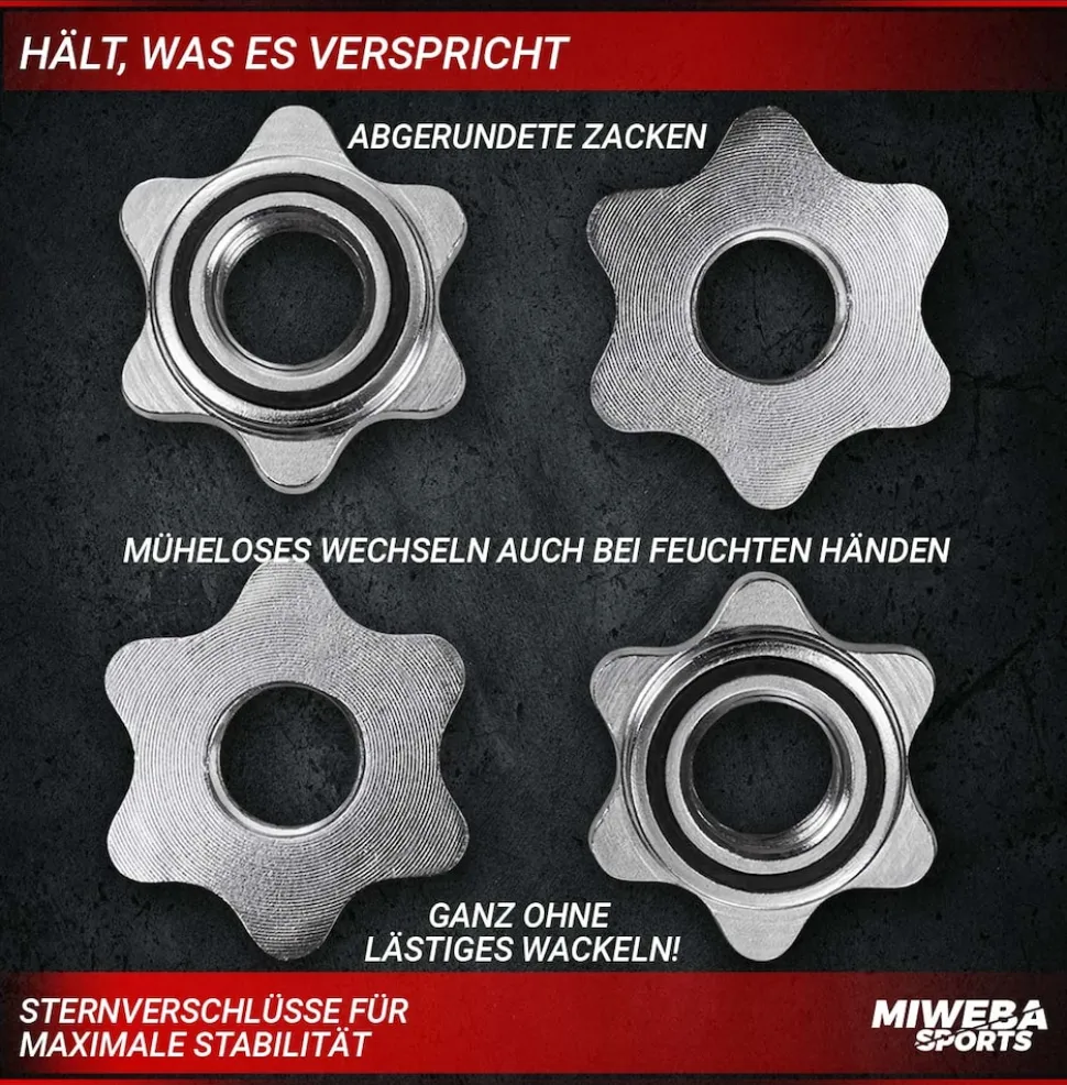 Miweba Sports Kurzhantel-Set MKH120, 20kg, Hantelkoffer, Gewichte aus Gusseisen, Stahl-Hantelstange (Mit Koffer)