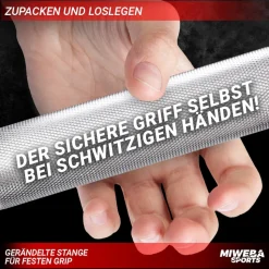 Miweba Sports Kurzhantelstange KH100, Sternverschluss, 35cm, Ø30mm, bis 40 kg, Stahl, 2er-Set (2 Stück)