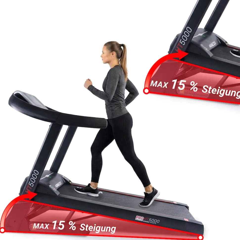 Miweba Sports Laufband Home Track HT5000, mit Steigung, 2600 Watt, große Lauffläche, 1-18 km/h (Schwarz)