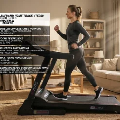 Miweba Sports Laufband Home Track HT5000, mit Steigung, 2600 Watt, große Lauffläche, 1-18 km/h (Schwarz)