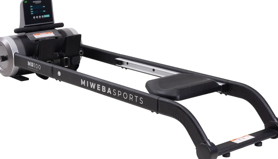Miweba Sports Rudergerät MR100, Rudermaschine kompakt, Schaumstoff-Sitz, Display, Magnetbremse (Grau)