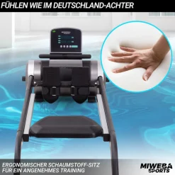 Miweba Sports Rudergerät MR100, Rudermaschine kompakt, Schaumstoff-Sitz, Display, Magnetbremse (Grau)