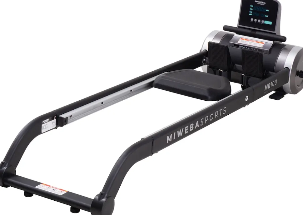 Miweba Sports Rudergerät MR100, Rudermaschine kompakt, Schaumstoff-Sitz, Display, Magnetbremse (Grau)