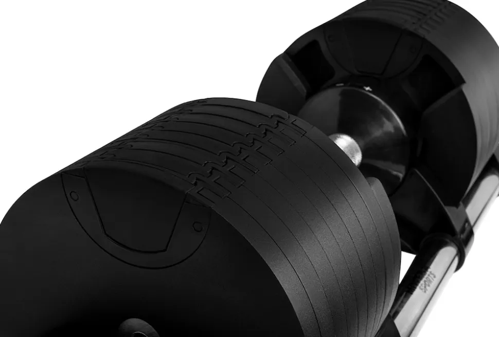 Miweba Sports verstellbare Kurzhantel VH200, Stahl, 2-28 kg, Hantelstange mit Profil, Halte-Gestell (28 kg)