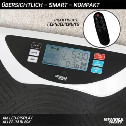 Miweba Sports Vibrationsplatte MV300, 4D-Wave-Vibration, Fernbedienung, 800 Watt, 16 Stufen, LED (Weiß)