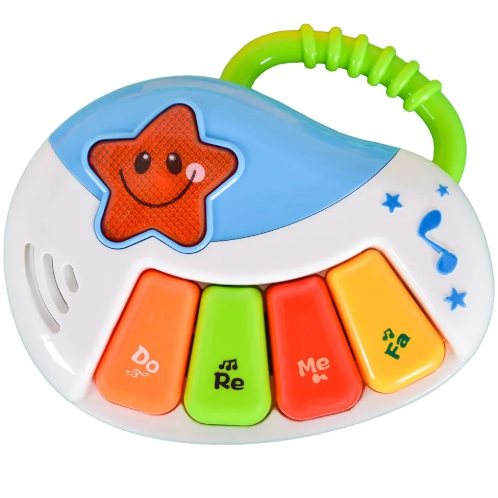 Moni Baby Musikspielzeug-Set Rock Star LT80011 Klavier Tamburin Ente Musik Licht bunt