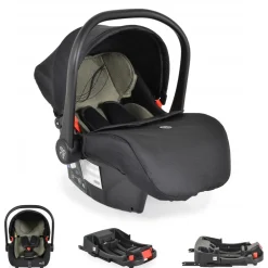 Moni Babyschale Multi Set mit Isofixbasis Royal, i-Size (40 - 87cm) Gruppe 0+ grün